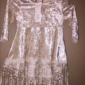NWT Beautiful Vintage Velvet & Fringe Dress